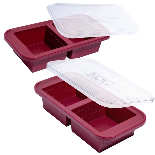 Souper Cubes packaging avant cranberry montrant lot de 2 et usage pratique