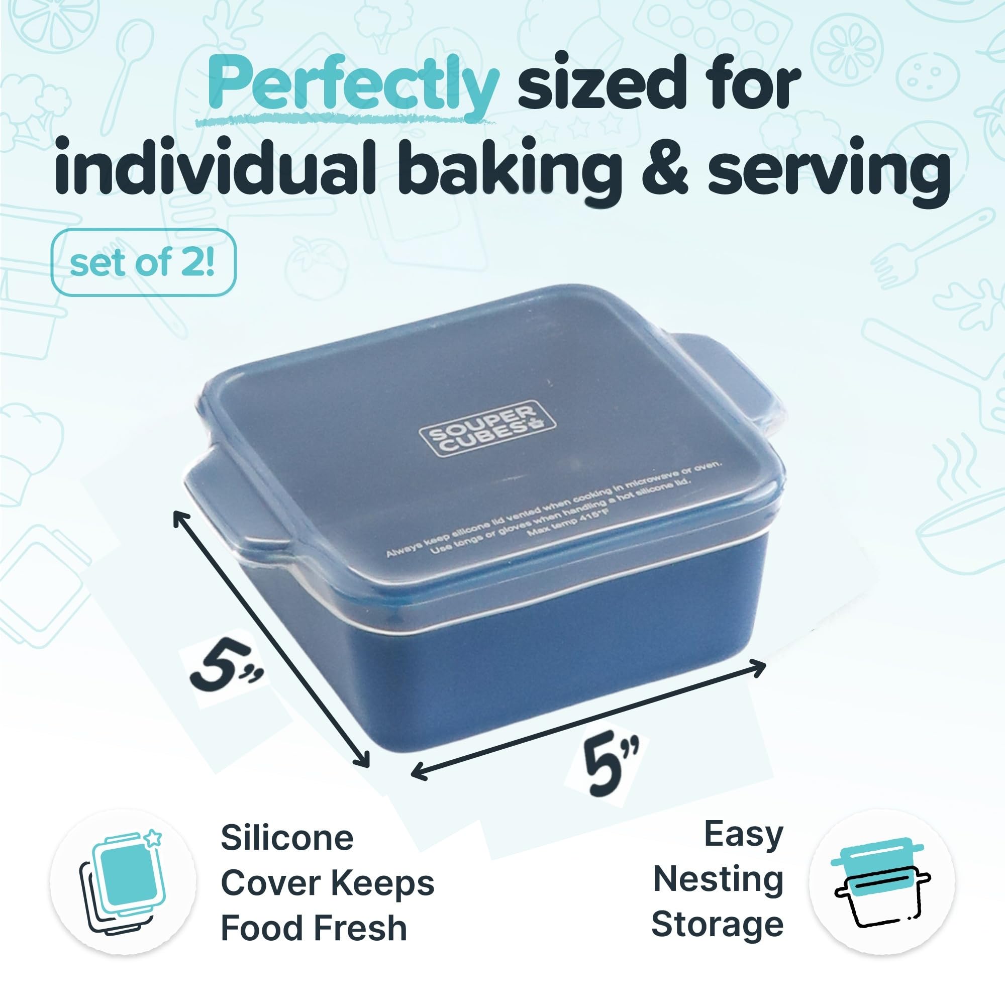 Souper Cubes gros plan émail stoneware montrant finition durable