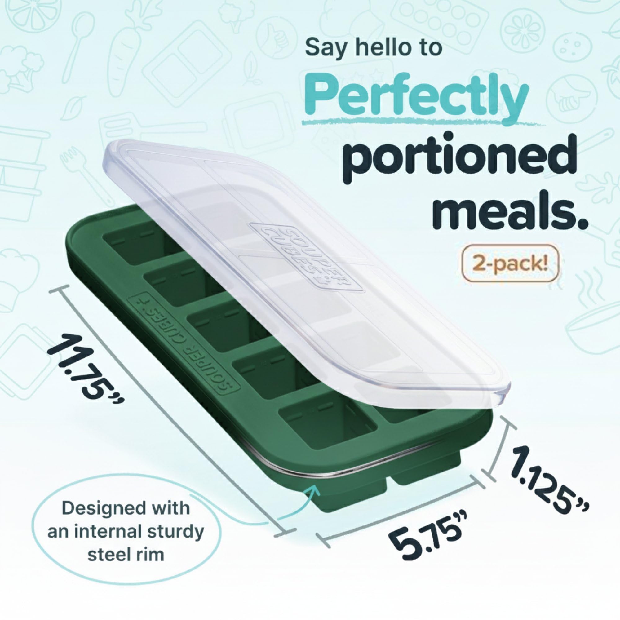 Souper Cubes portion de pesto démoulée illustrant portionnement précis