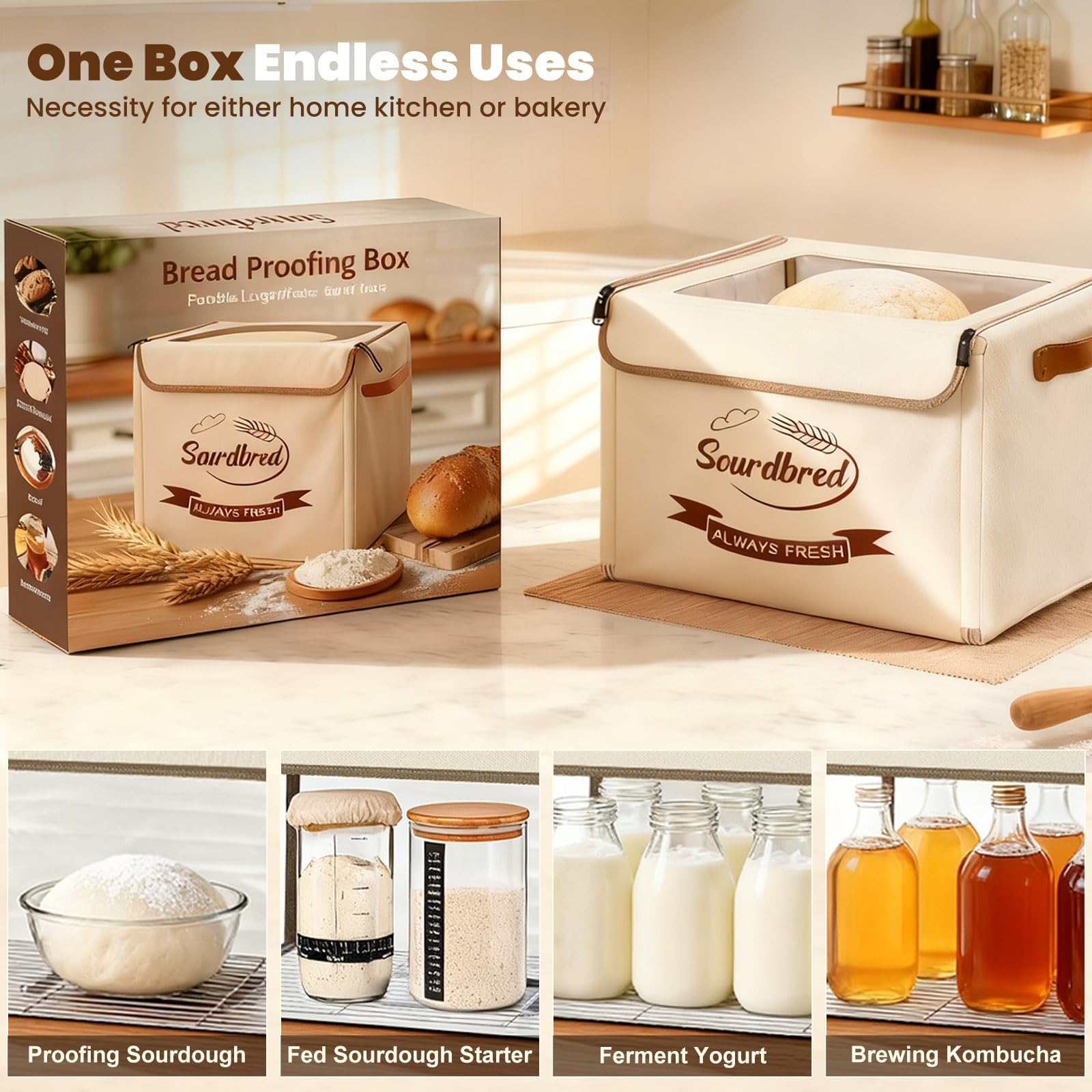 Sourdbred poignées cuir pratiques, facilitent transport du coffret chargé