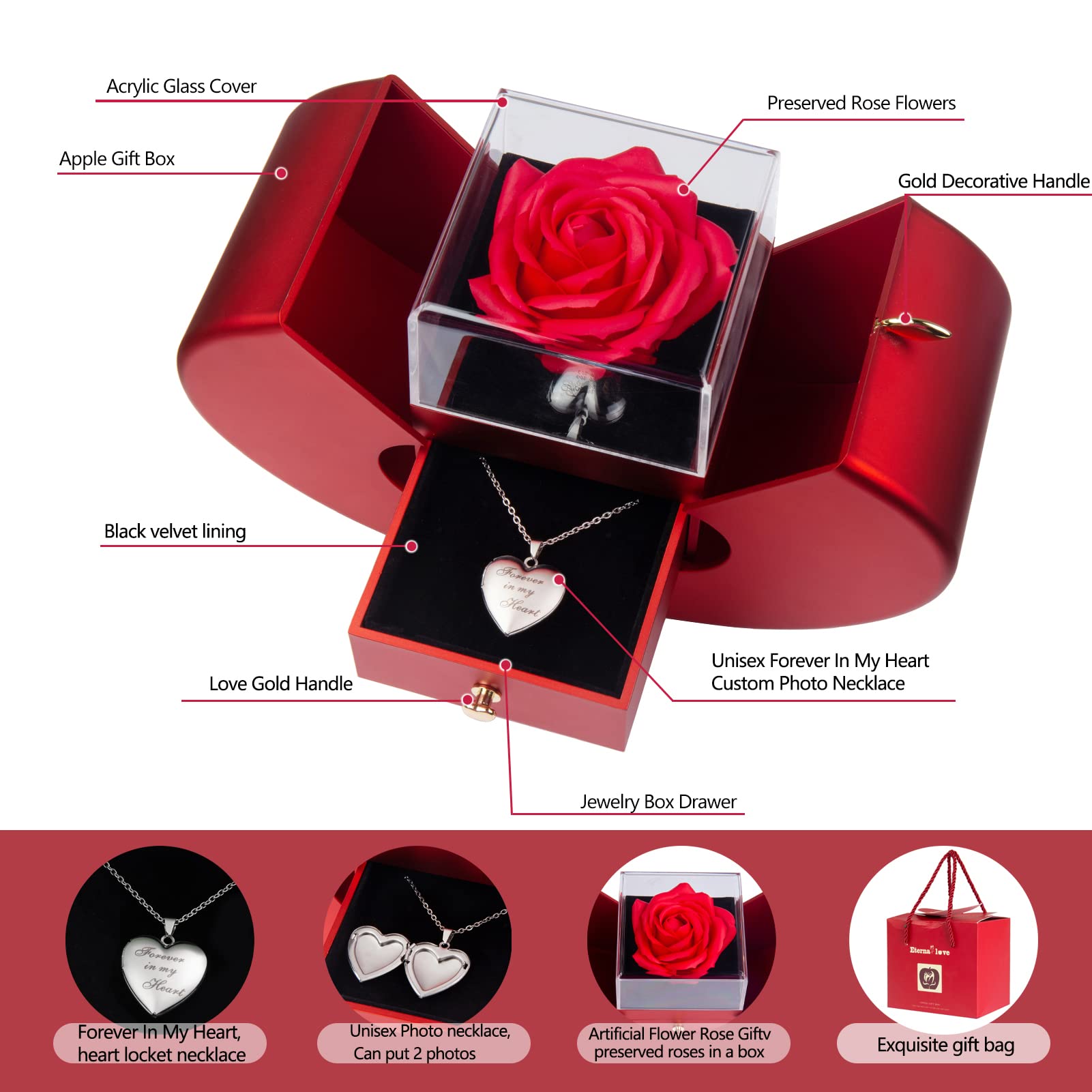 SOVIUPRZ décor de table avec boîte cœur comme centre esthétique