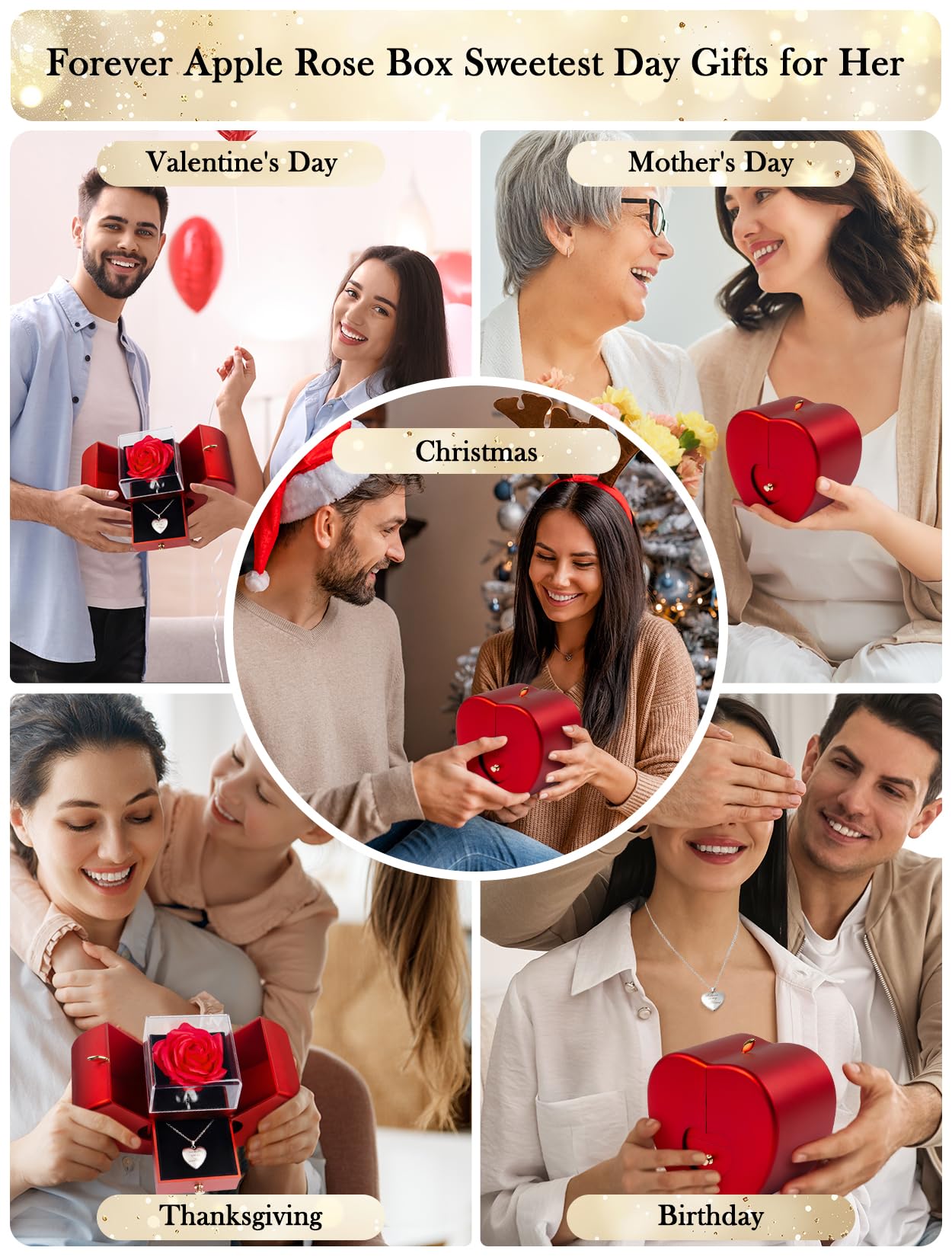 SOVIUPRZ boîte ouverte avec roses préservées visibles et durable