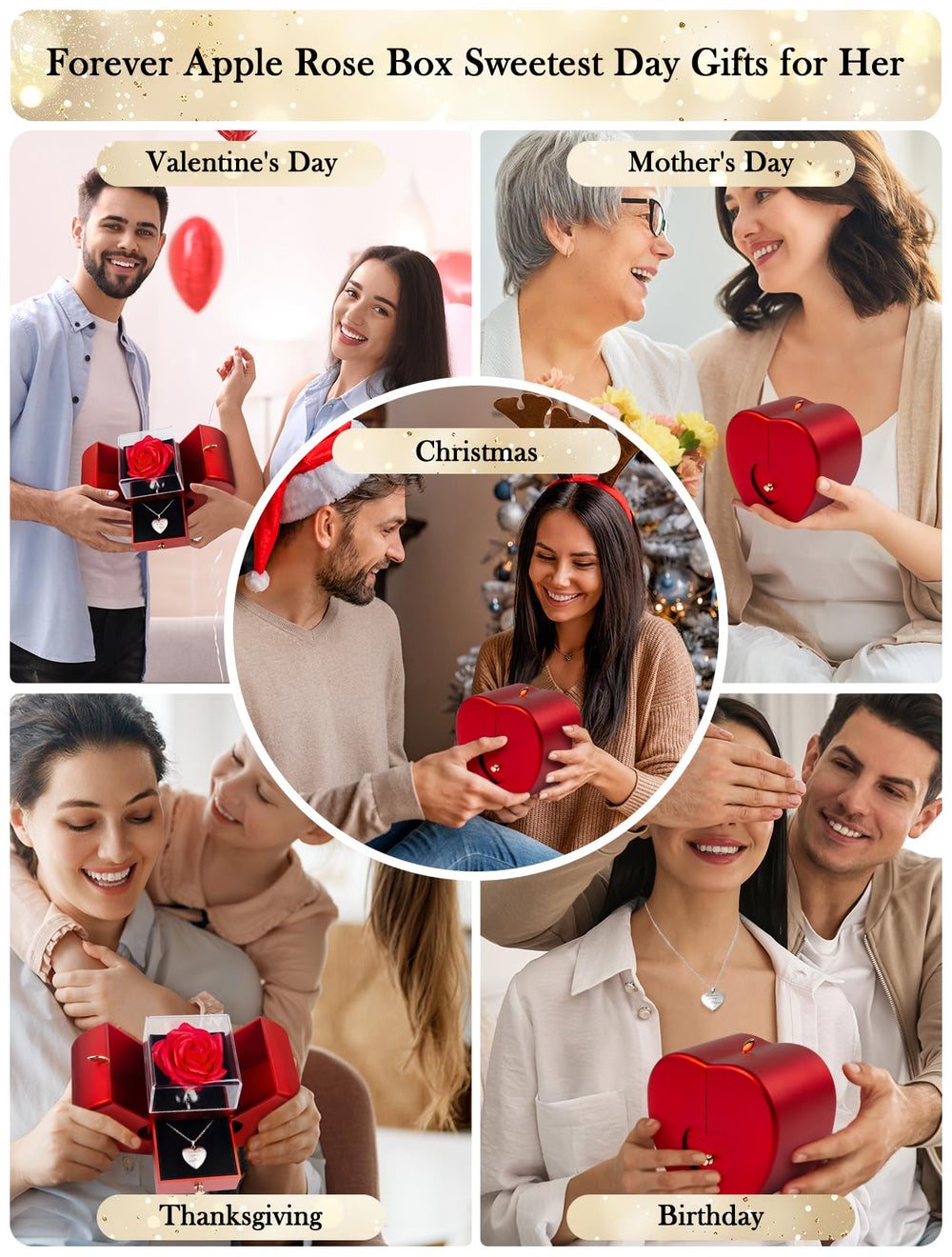 SOVIUPRZ boîte ouverte avec roses préservées visibles et durable