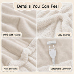 Couverture Soypipo déployée sur un lit double pour chaleur homogène