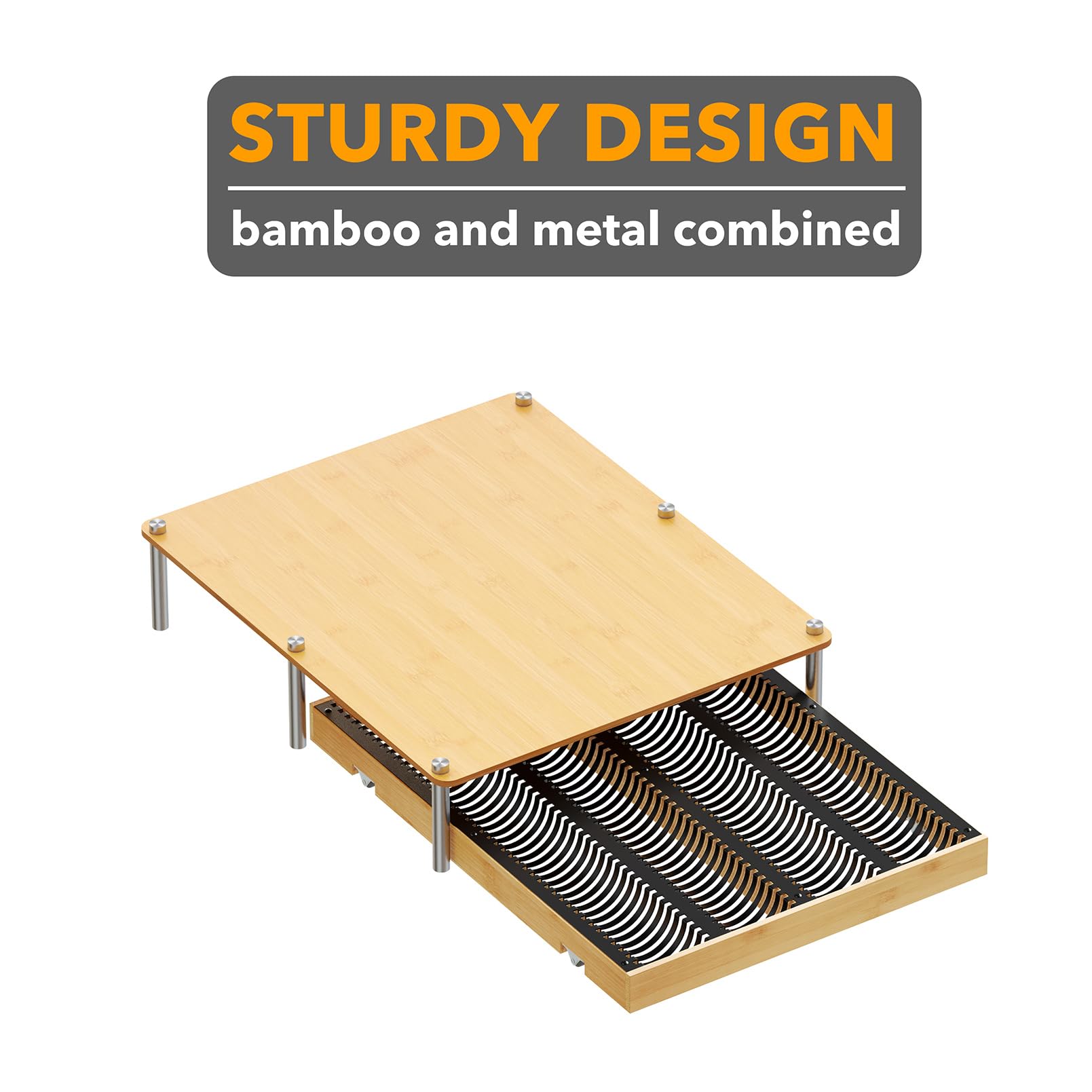 SpaceAid gros plan sur finition bambou naturel, aspect chaleureux et durable