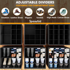 SpaceAid séparateurs modulables organisant plusieurs types de chaussures