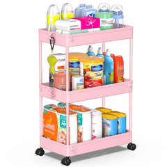 SPACEKEEPER chariot 3 étages face montrant rangement vertical pratique