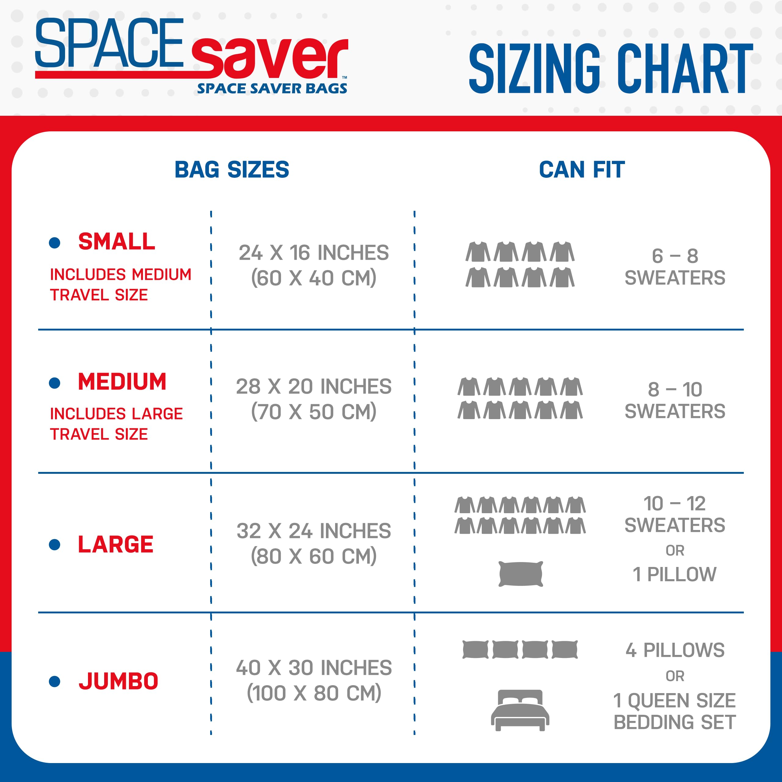 Spacesaver sacs rangés en armoire créant un espace organisé et propre