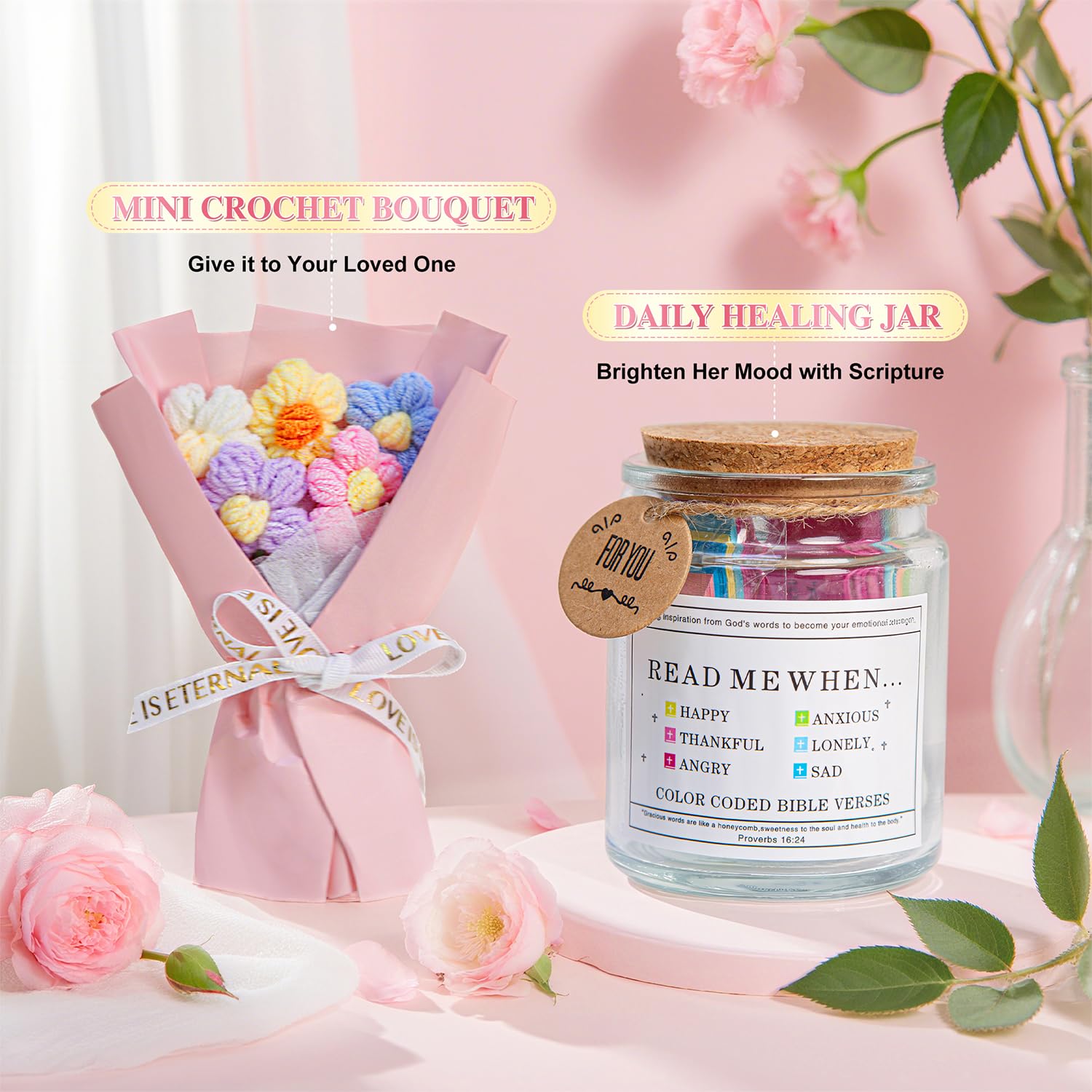Sparkalyn bouquet crocheté fait main comme souvenir durable