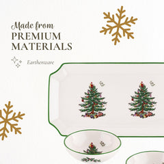 Spode détail du décor Christmas Tree soulignant finesse et authenticité
