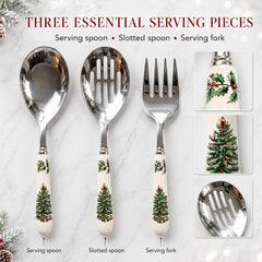 Spode gros plan du manche en porcelaine Christmas Tree pour une touche élégante