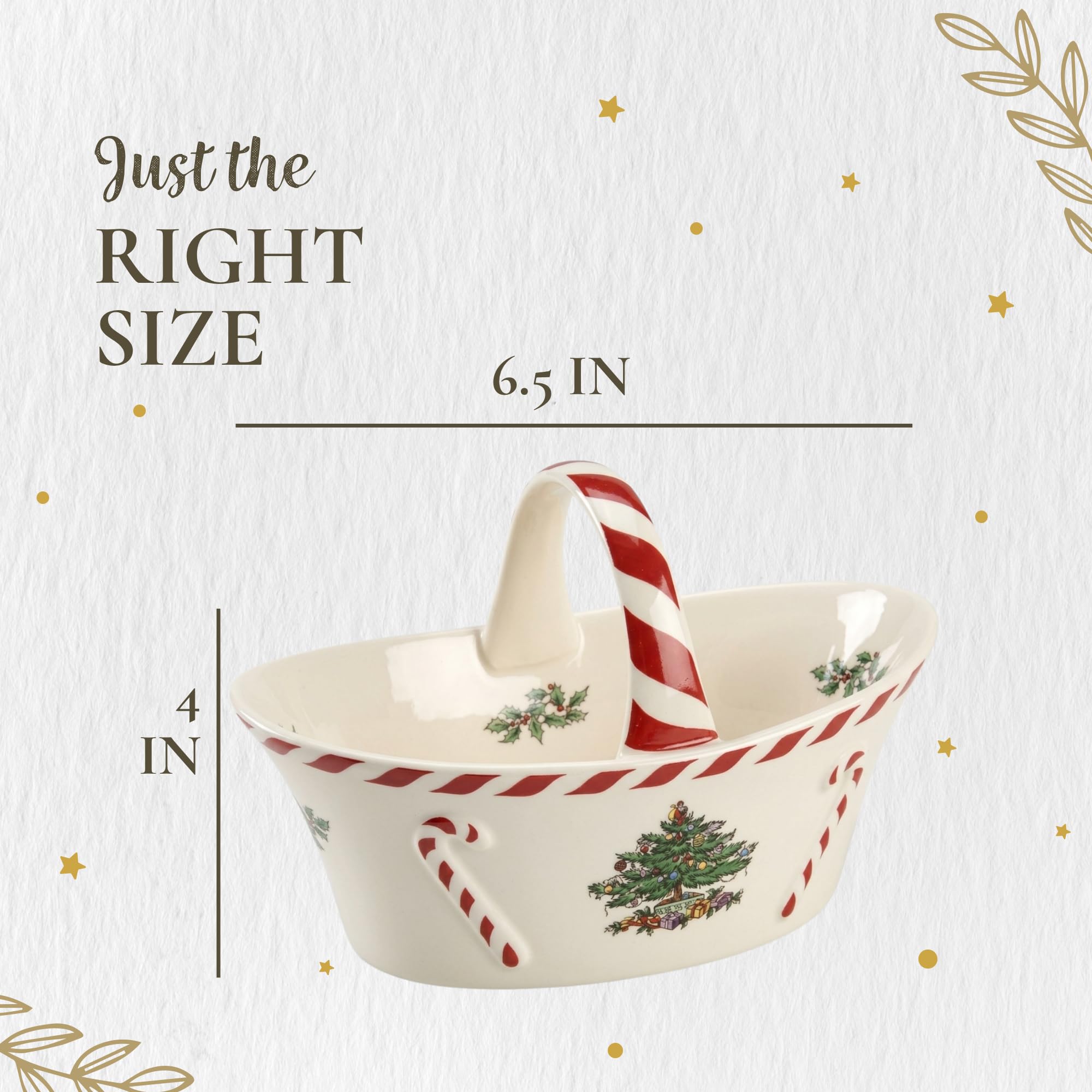 Spode panier à l'échelle avec objets, montre dimensions et capacité pratique