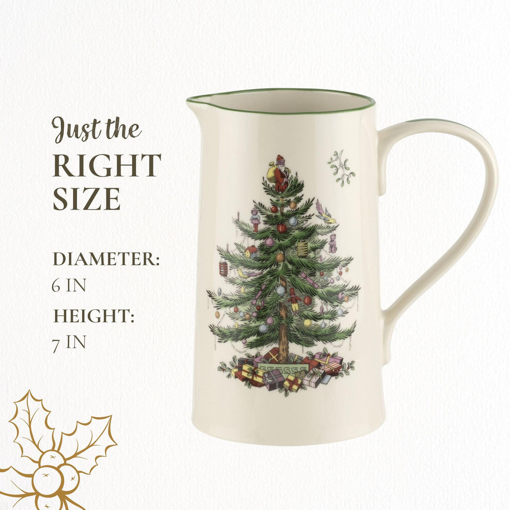Spode cruche échelle comparaison à une tasse illustrant la contenance réelle