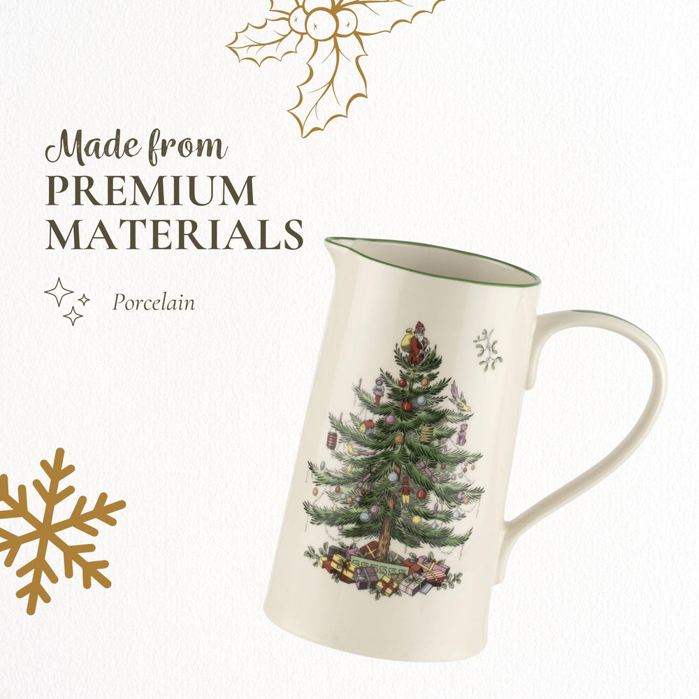 Spode cruche en usage versée sur tasse montrant fonctionnalité et fluidité de service