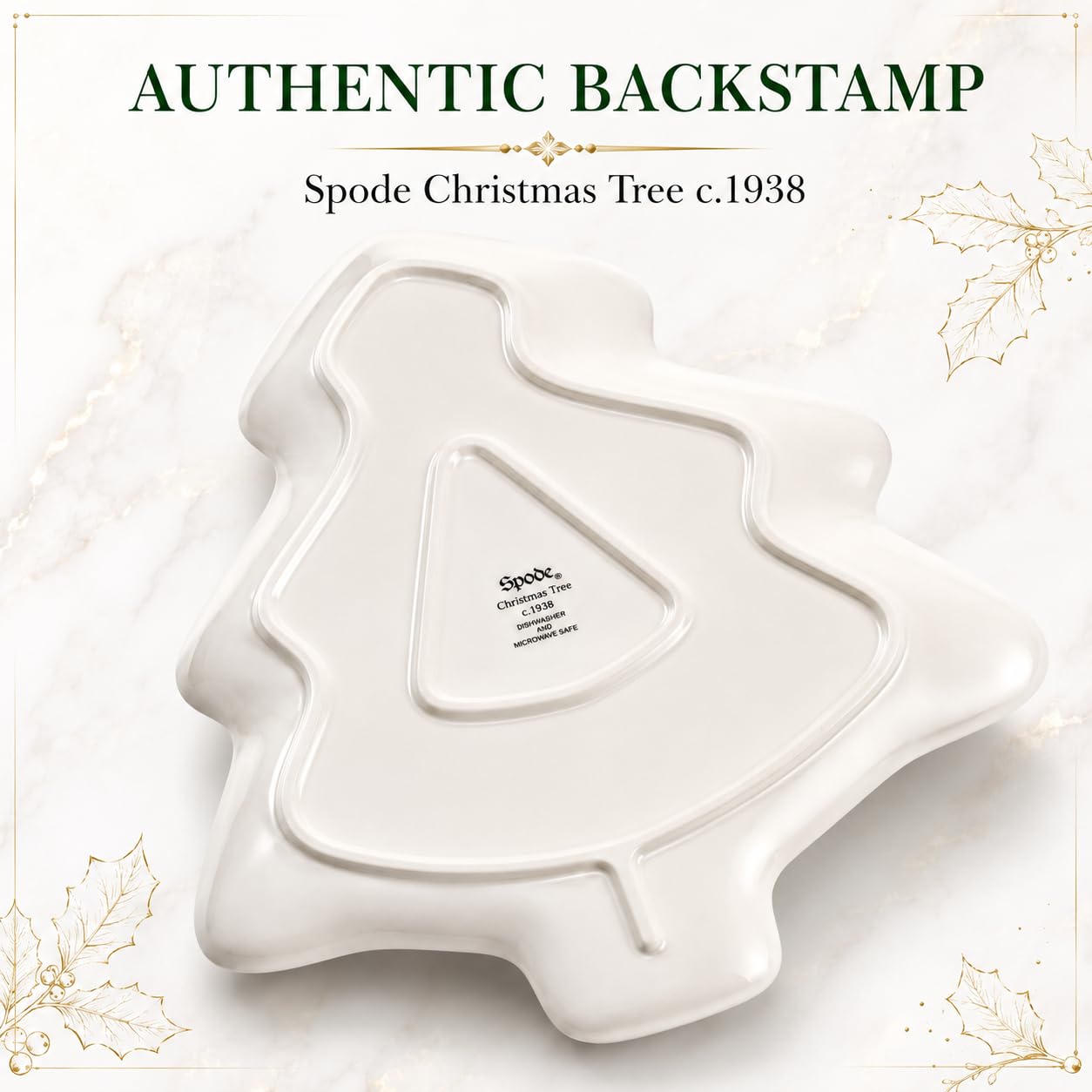 Spode plat dans décor de Noël, crée une atmosphère chaleureuse