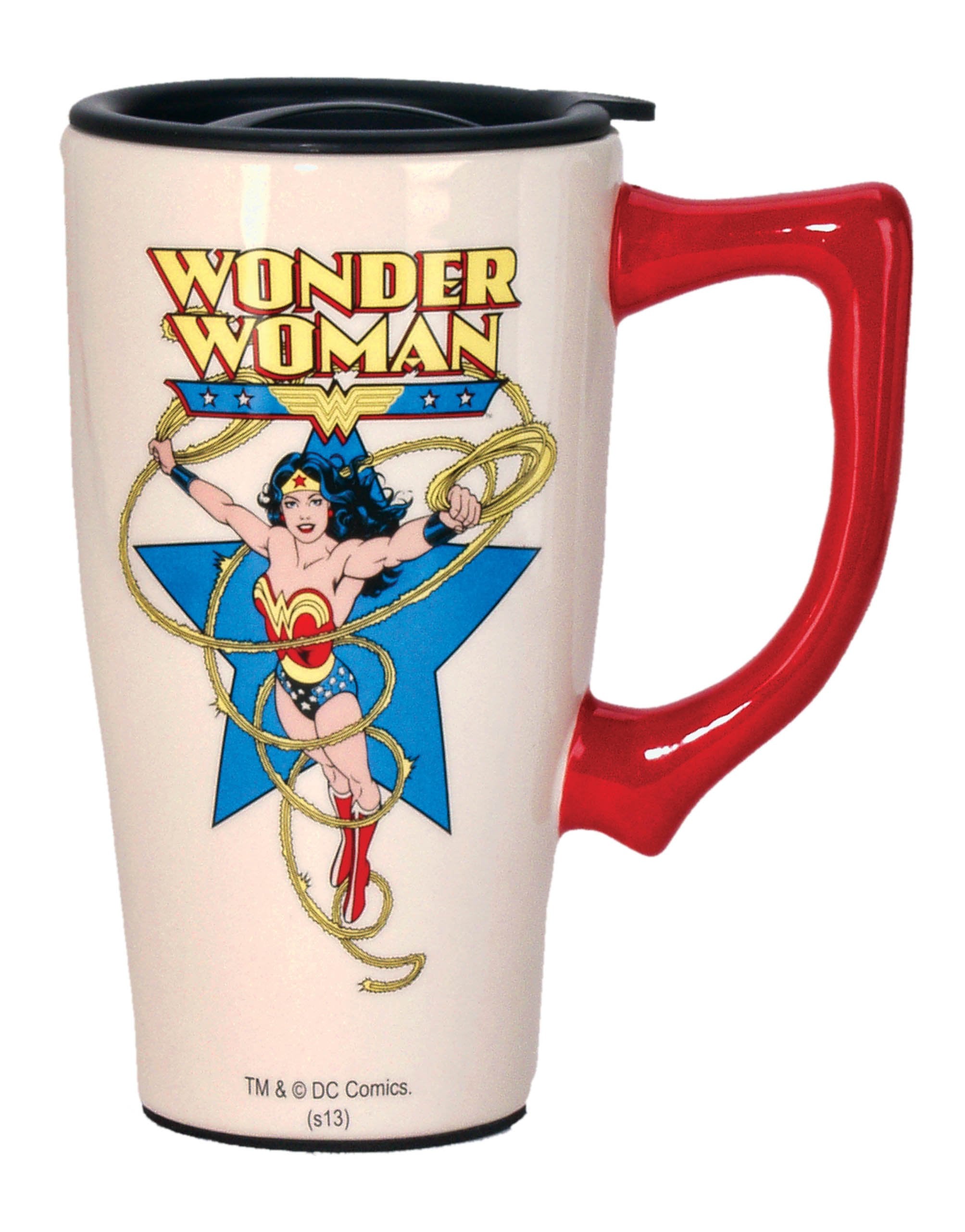 Spoontiques tasse Wonder Woman face avant montrant le motif et son style pratique