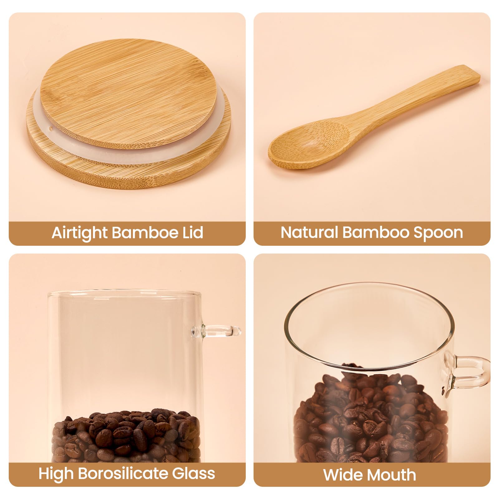 Spreccio lot de six bocaux sur plan de travail optimisant préparation des repas