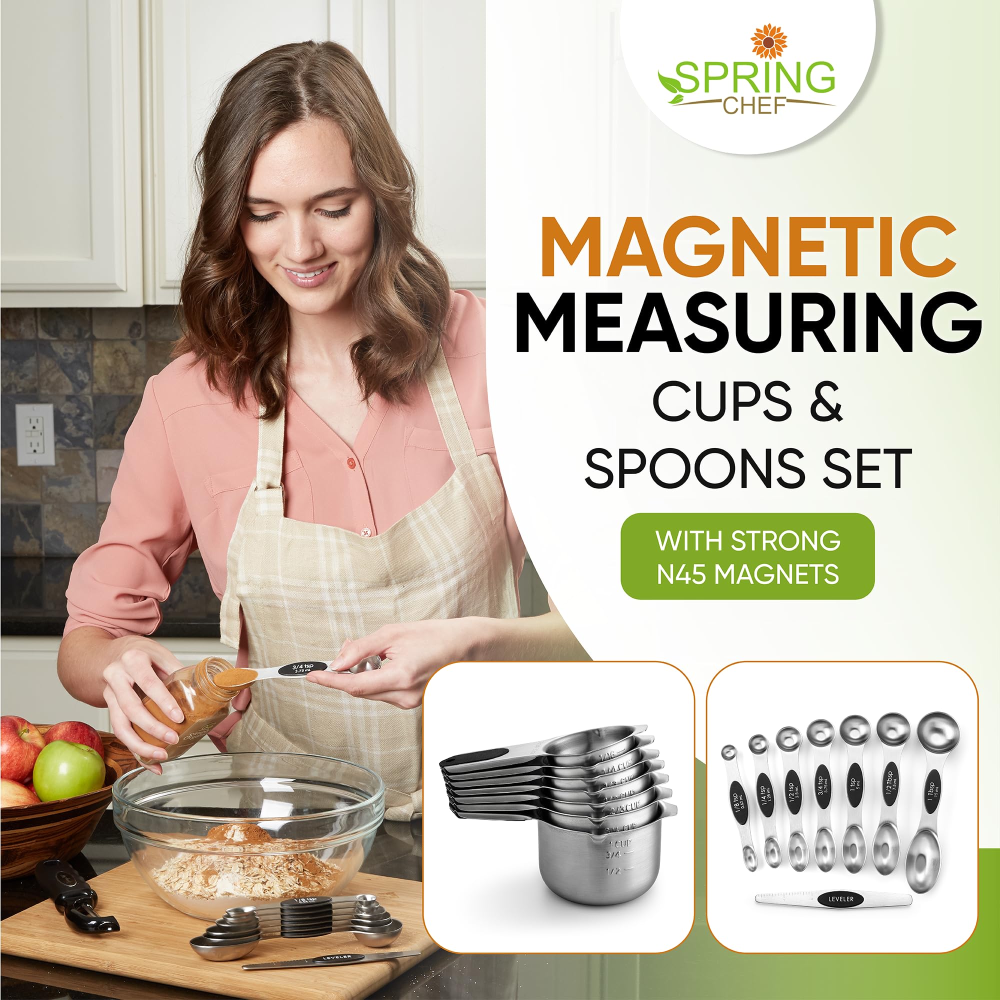 Spring Chef cuillère double-face utilisée pour épices et liquides, maniabilité accrue