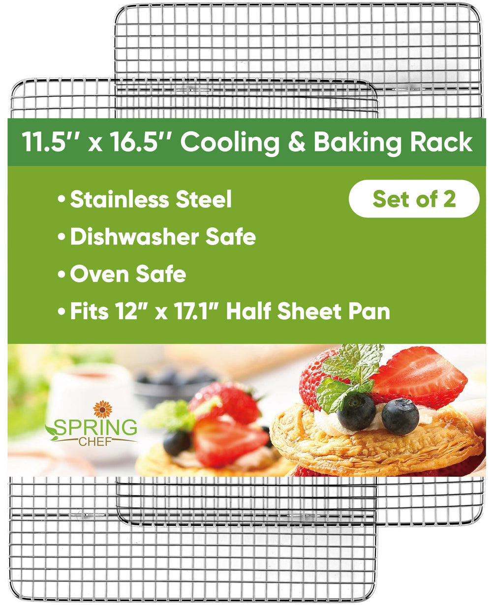 Spring Chef grille face avant montrant dimensions et finition inox durable
