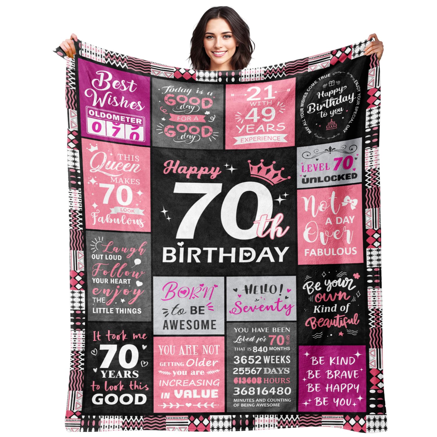 Sruemiul plaid face packaging montrant design anniversaire et aspect cadeau
