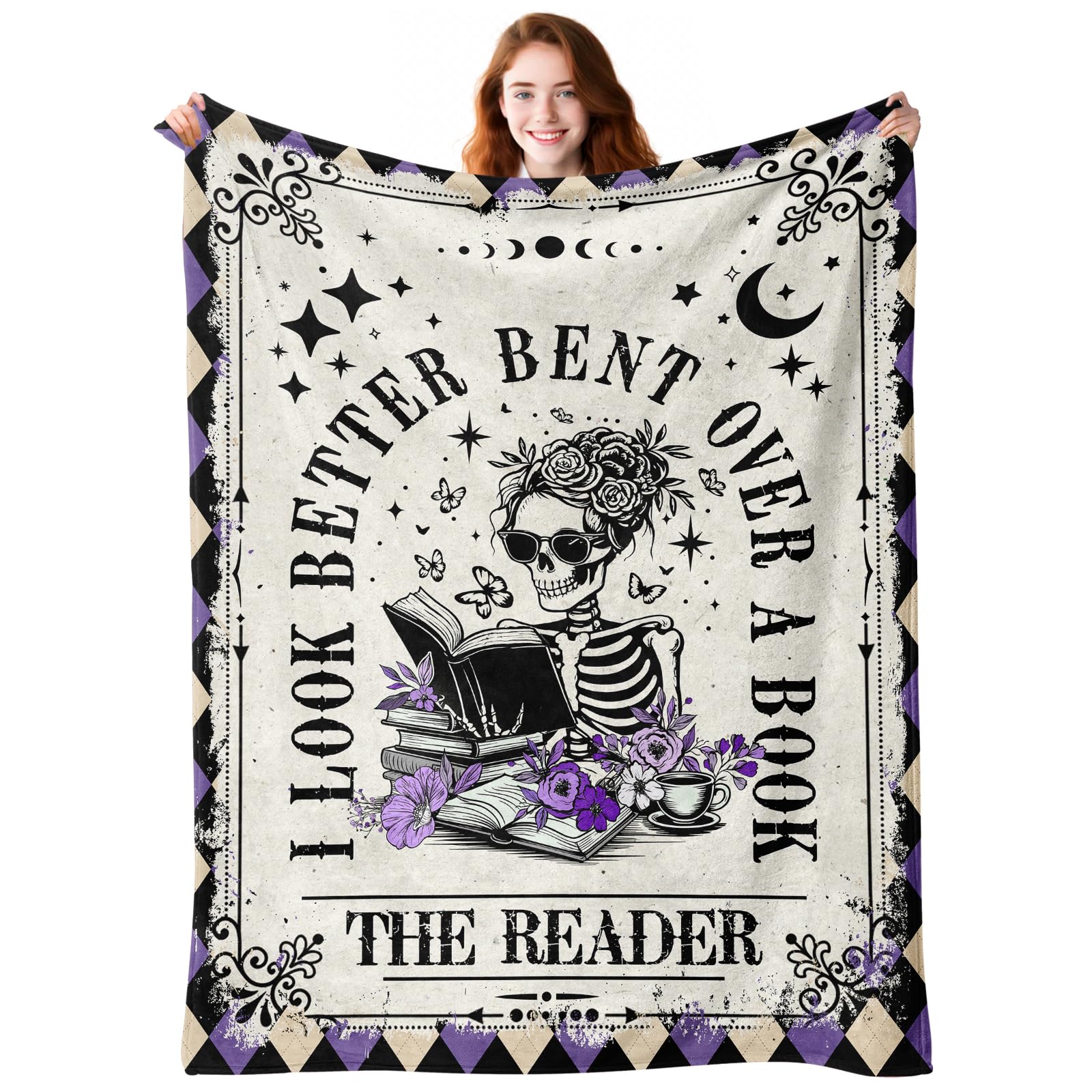 Sruemiul plaid lecture recto montrant le motif et chaleur confortable