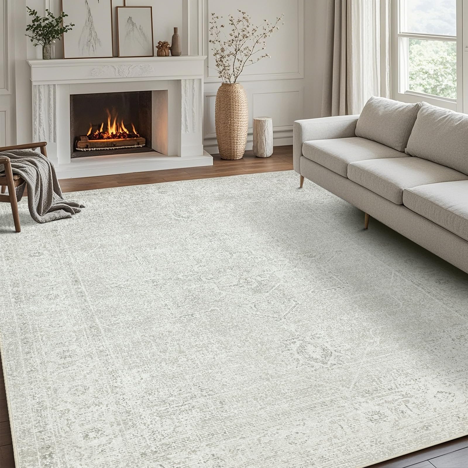 Tapis Srugn face avant béton gris apportant confort et style neutre