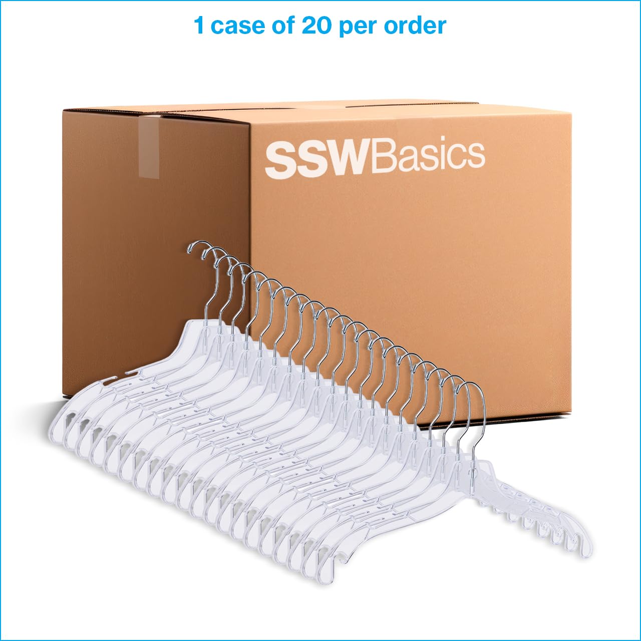 SSWBasics ensemble de 20 cintres présenté pour uniformité en boutique ou dressing