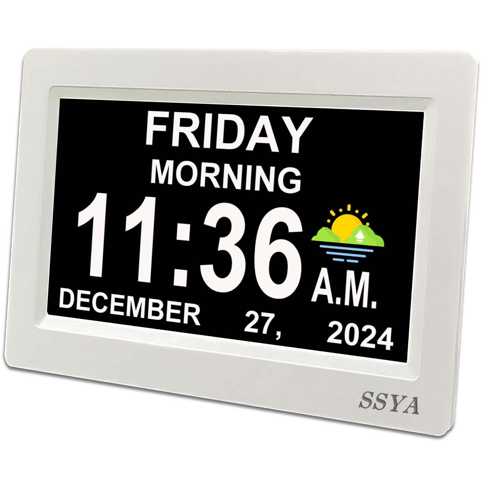 SSYA horloge devant packaging montrant lisibilité
