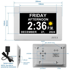 SSYA horloge gros plan écran lisible et contraste élevé