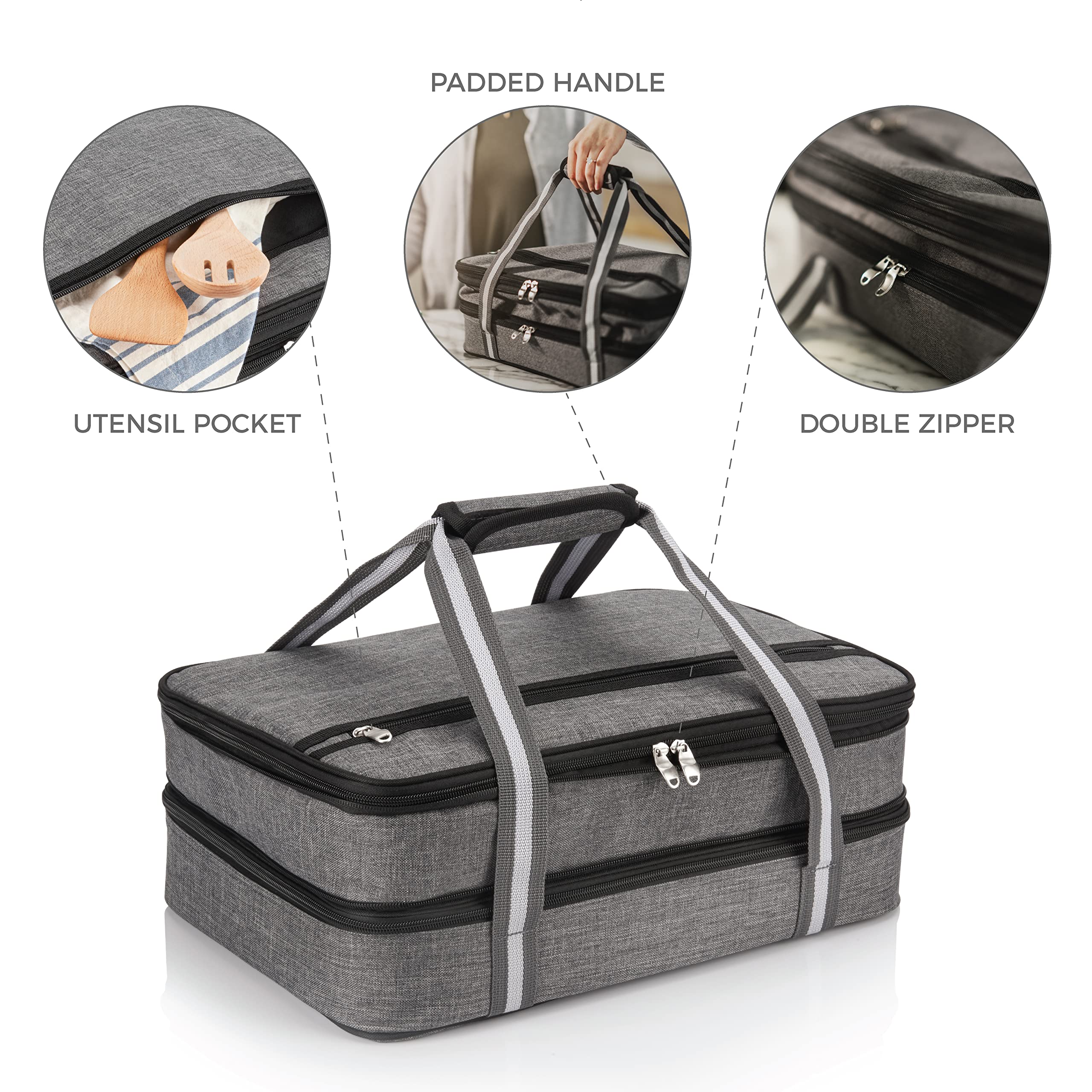 Stack Store Plus More sac contenant une lasagne chaude, transport sûr et stable