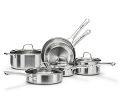 Stainless Steel Cookware Set vue d'ensemble compacte, kit polyvalent pour la cuisine