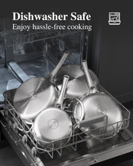 Stainless Steel Cookware Set marmite 6.1 QT en action, idéale pour soupes familiales