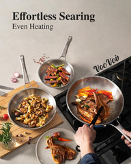 Stainless Steel Cookware Set sauteuse 3.6 QT prête à mijoter, maintien des saveurs