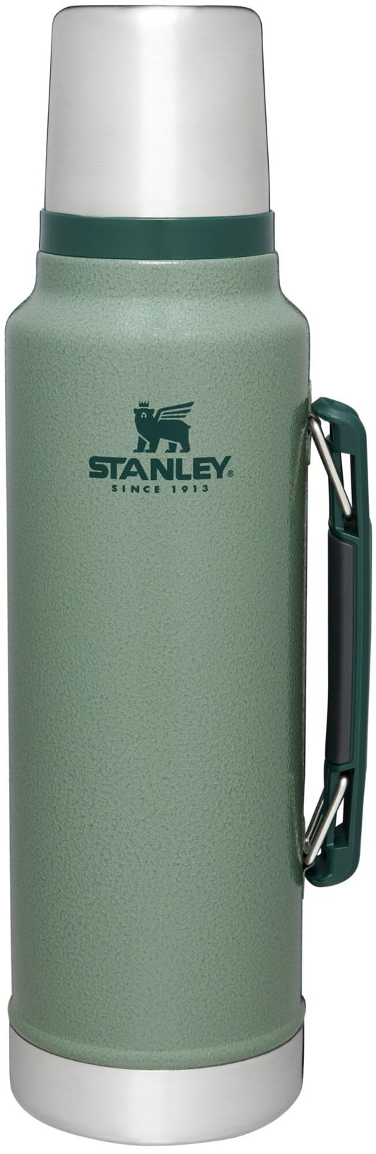 STANLEY bouteille face avant montrant silhouette robuste et capacité pratique