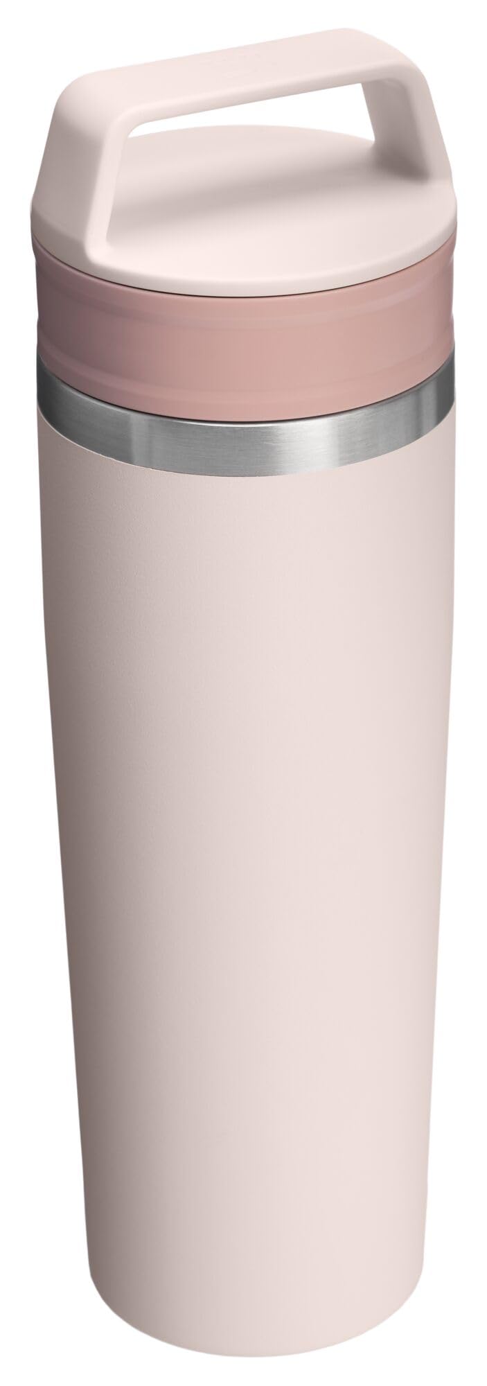 STANLEY mug placé dans un porte‑gobelet de voiture pour un usage sûr en déplacement