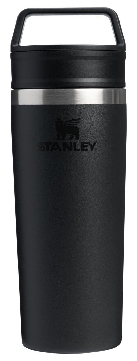 STANLEY face avant du mug montrant finition noire et poignée utile