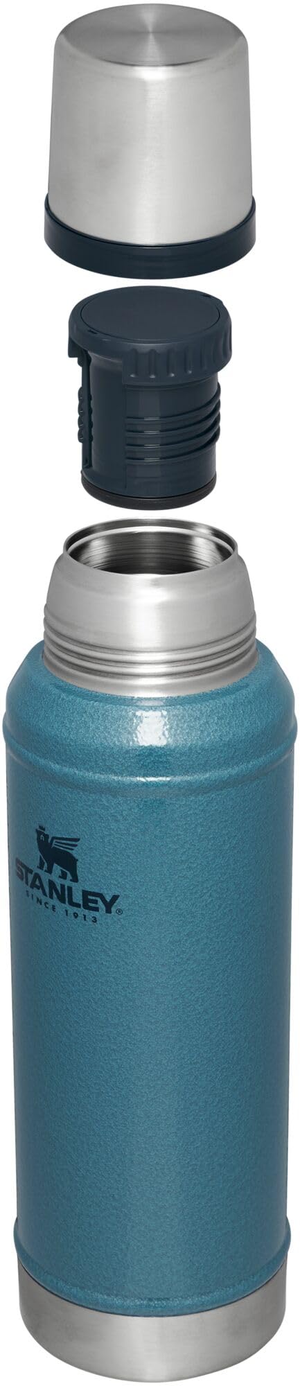 Stanley détail acier inox 18/8 et finition Hammertone robustesse visible