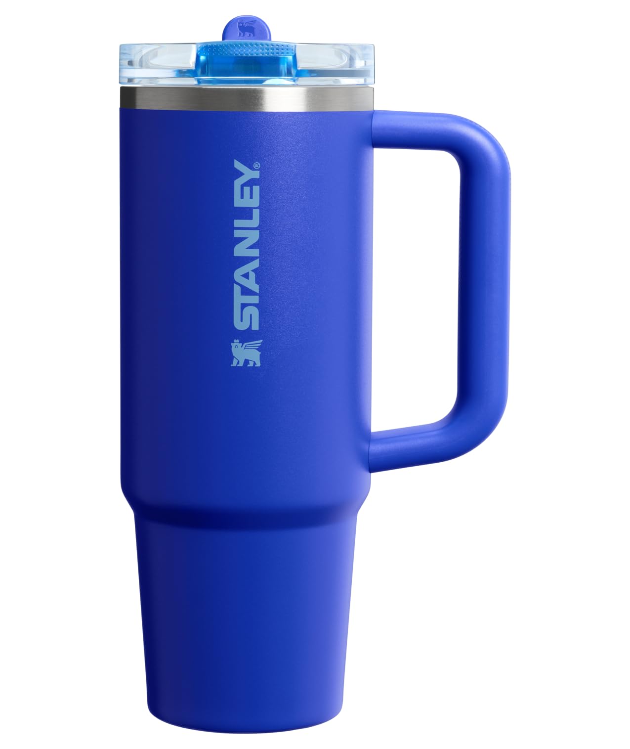 STANLEY Quencher face avant en cobalt montrant design et poignée, pratique et stylé