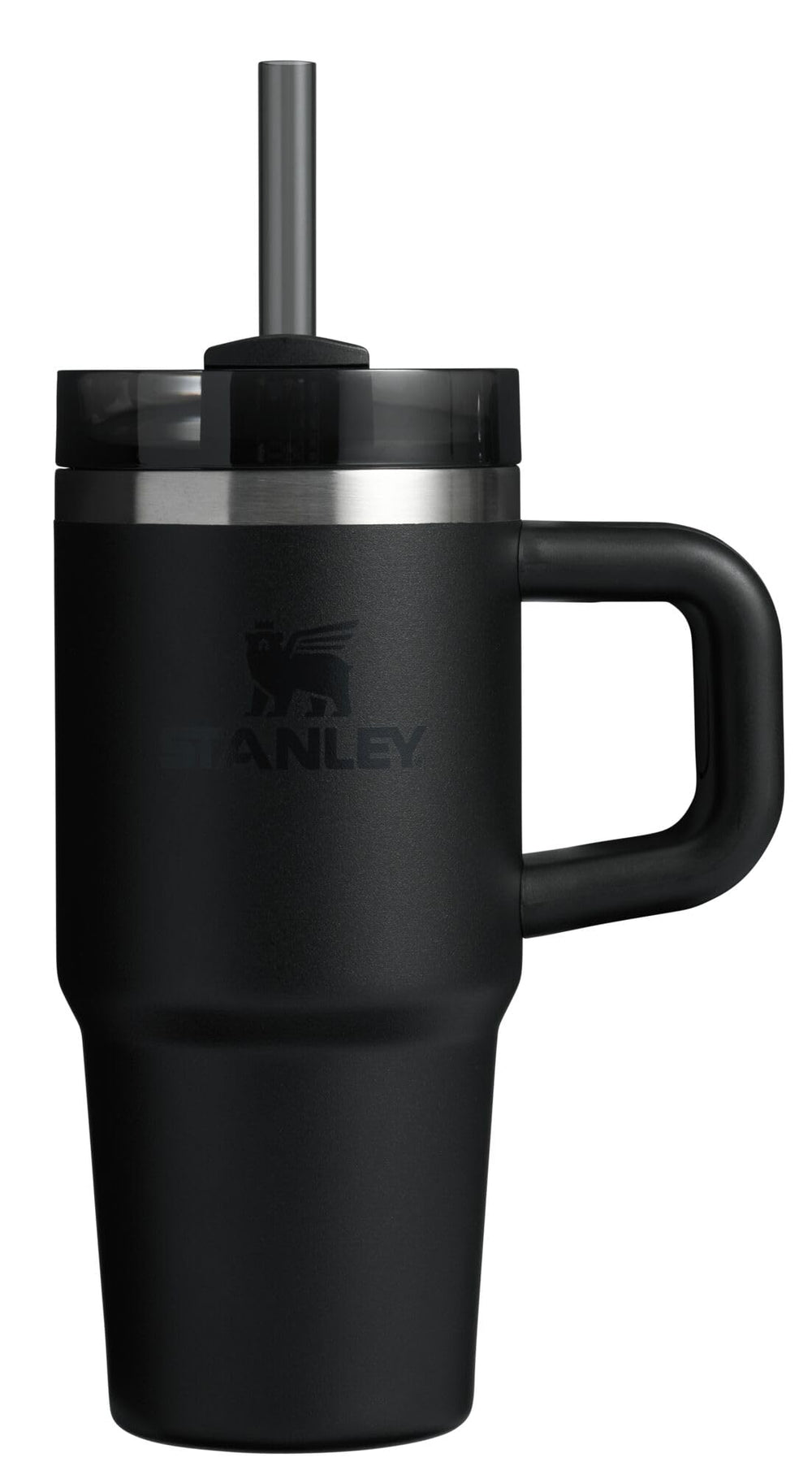 STANLEY gobelet face avant montrant design noir et compacité bénéfique