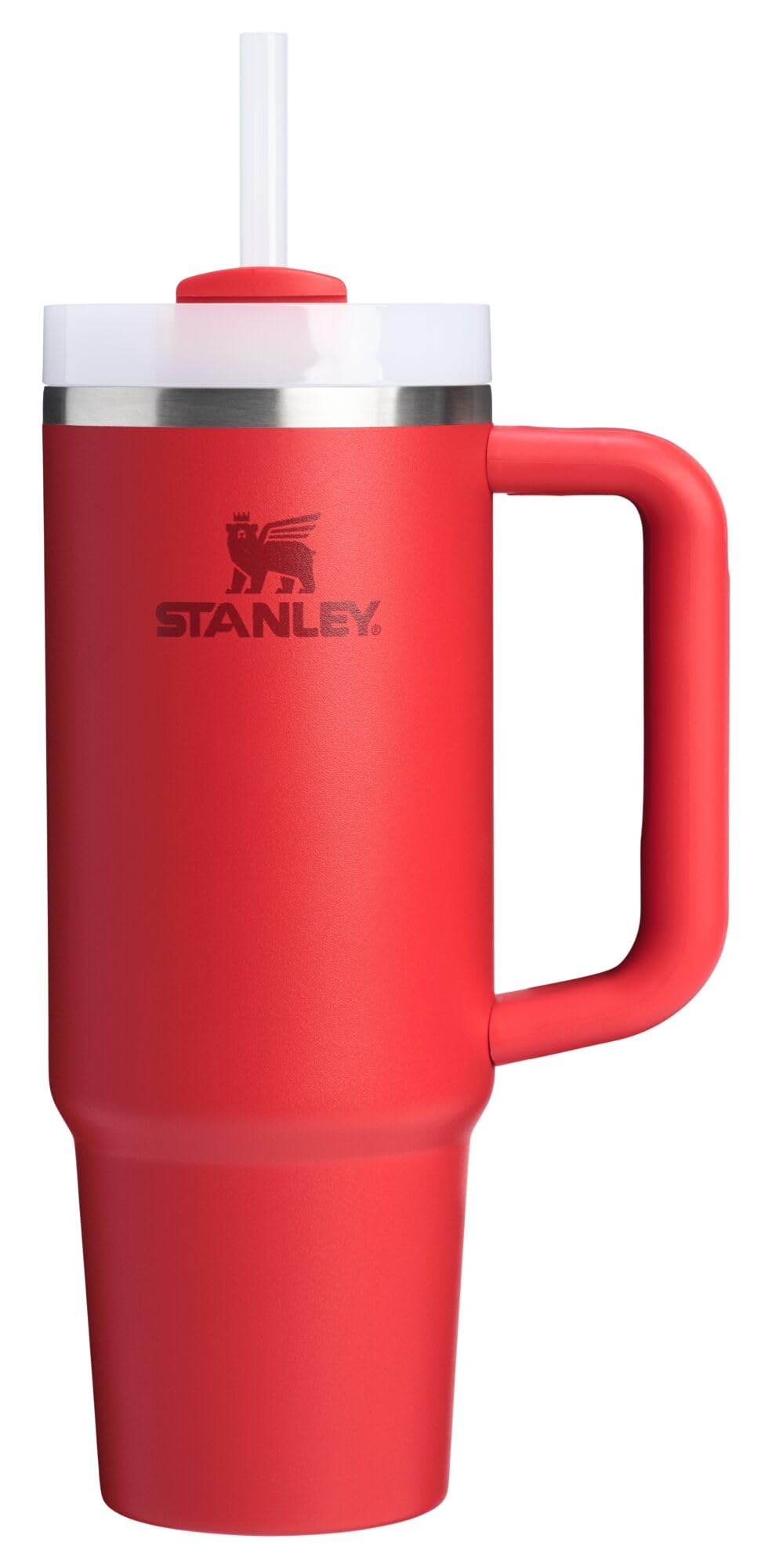 STANLEY Quencher face avant en Chili Red montrant la capacité et le design pratique
