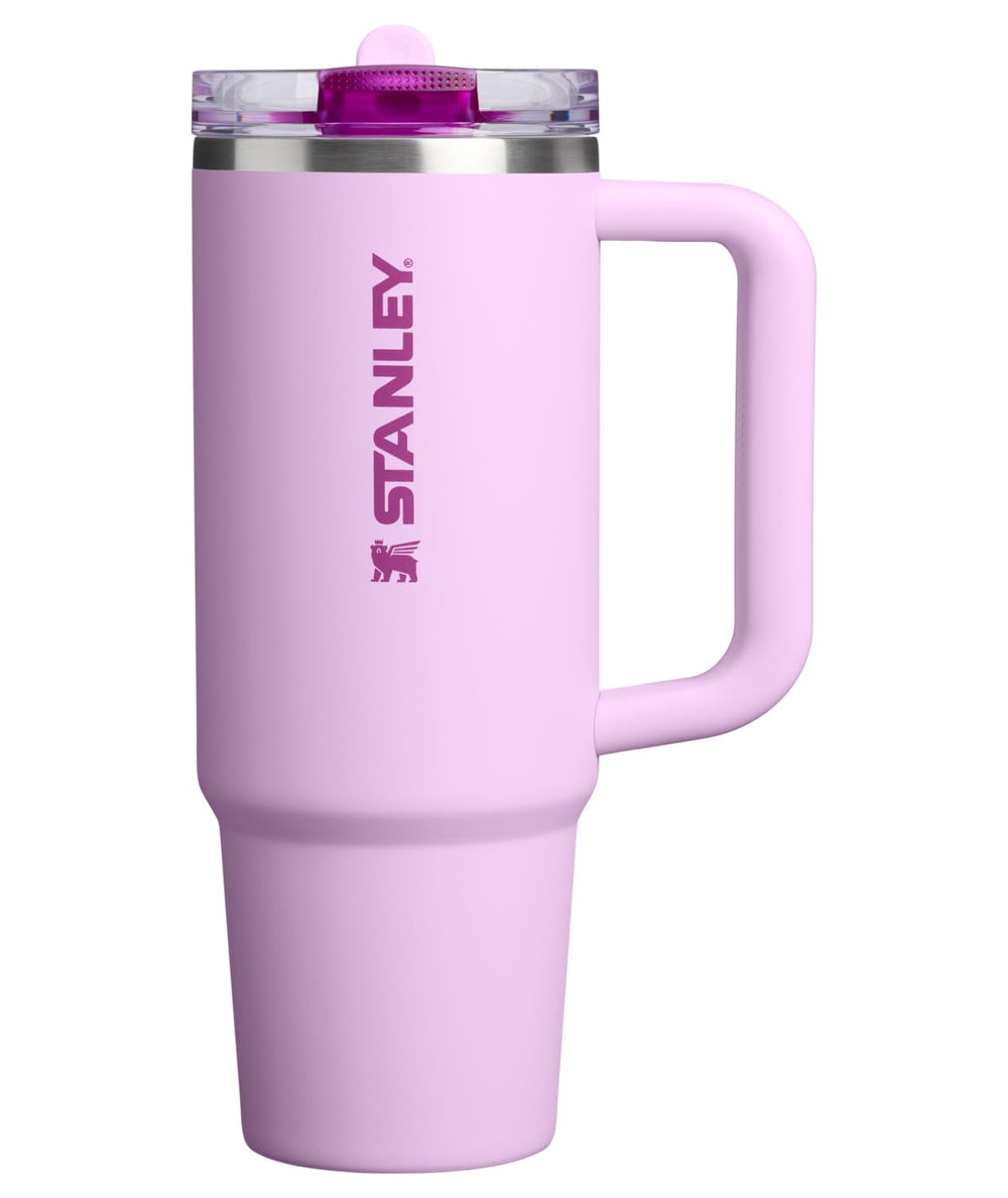 STANLEY Quencher vue avant montrant le design Soft Orchid et la poignée confortable