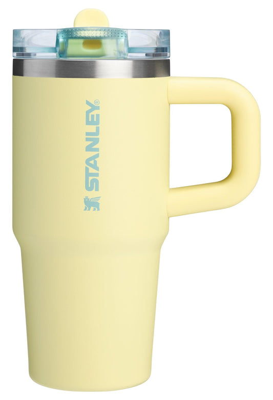 STANLEY Quencher vue avant Pomelo montrant le couvercle étanche