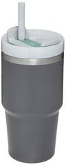 STANLEY Quencher H2.0 couvercle FlowState montrant positions paille boisson et fermé