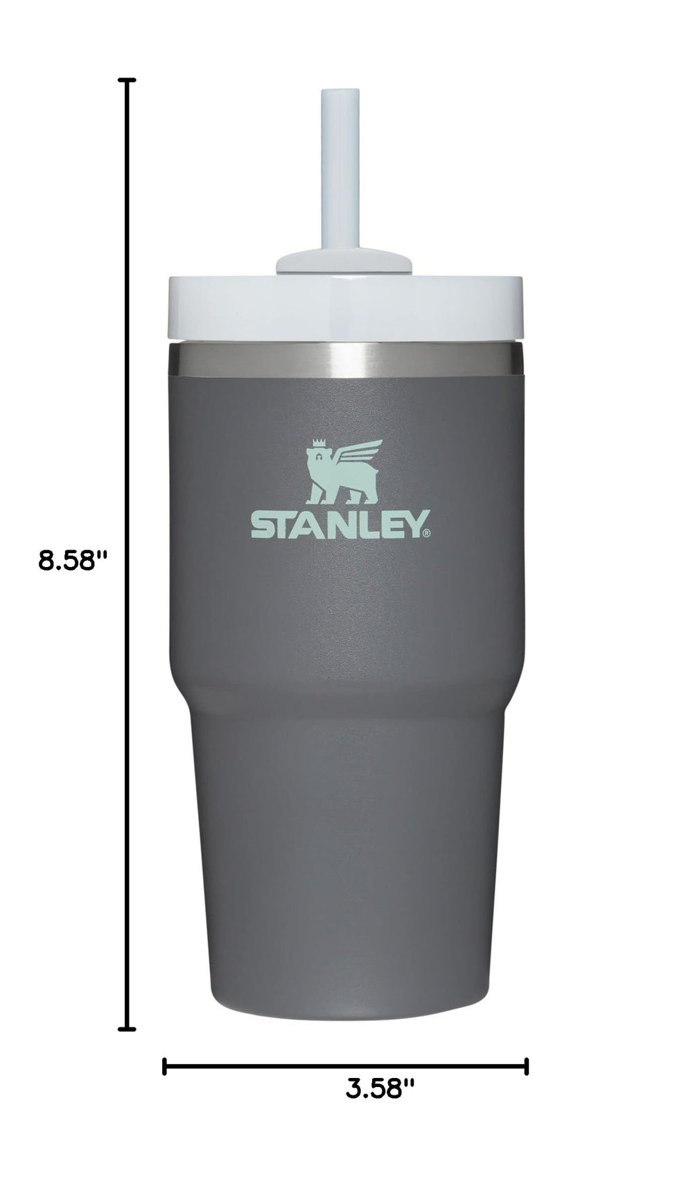 STANLEY Quencher H2.0 étiquette rappelant acier inoxydable 90% recyclé écoresponsable