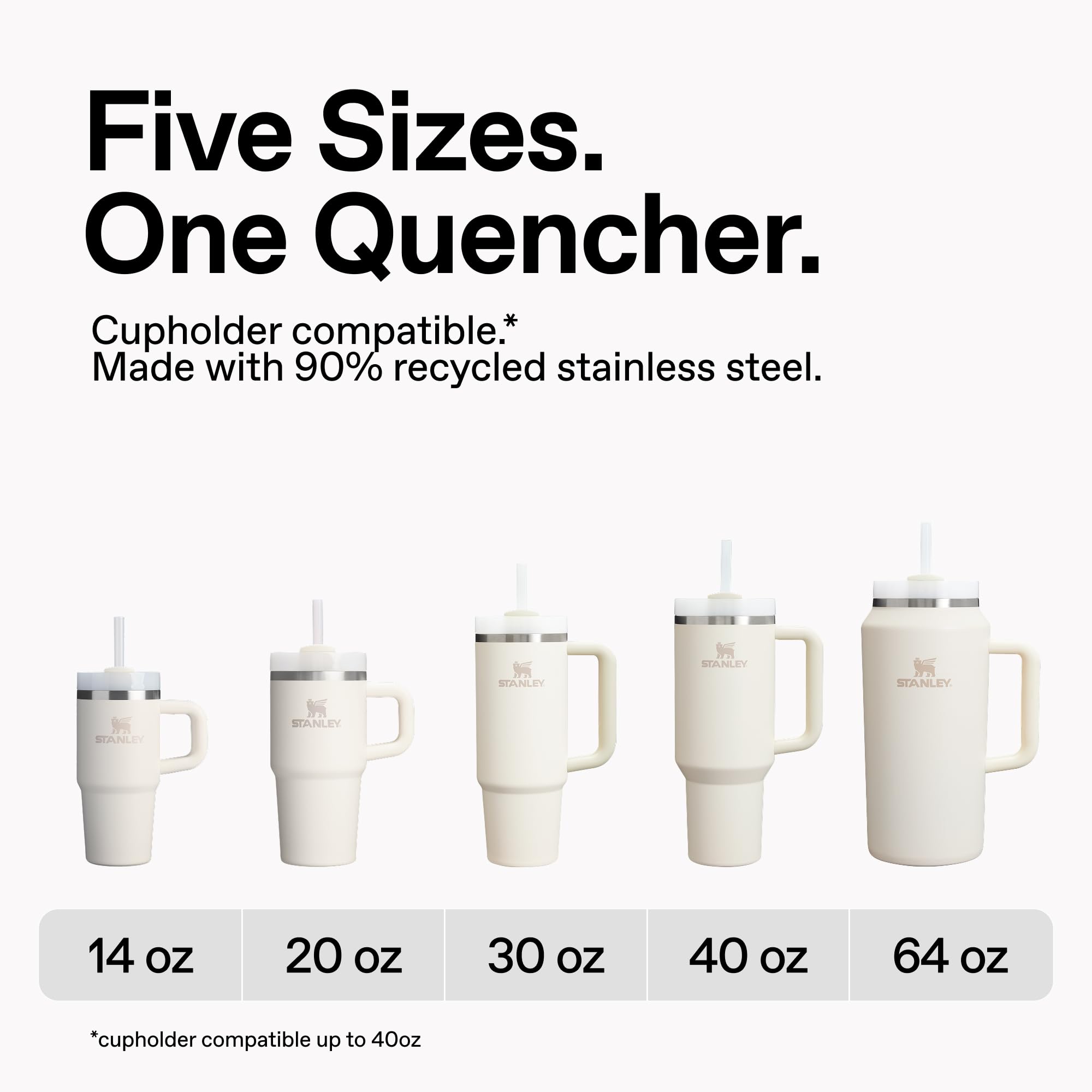 STANLEY comparaison de taille 14 oz près d’un téléphone pour l’échelle