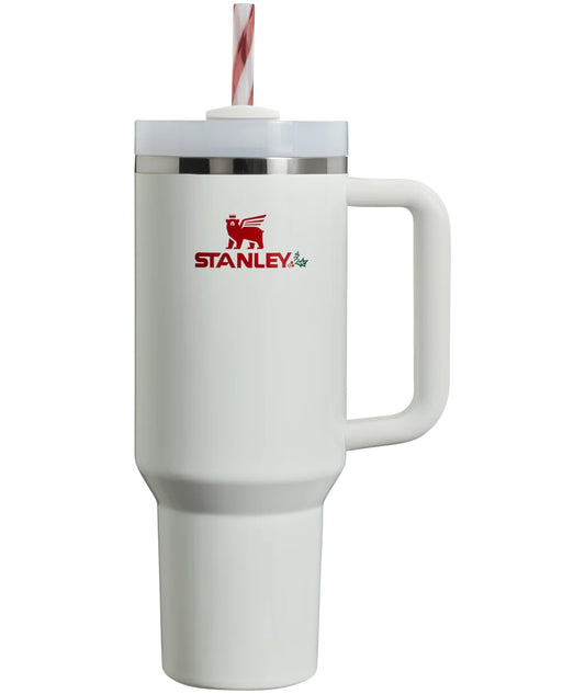 STANLEY Quencher vue avant montrant la couleur Mistletoe Twist et la capacité