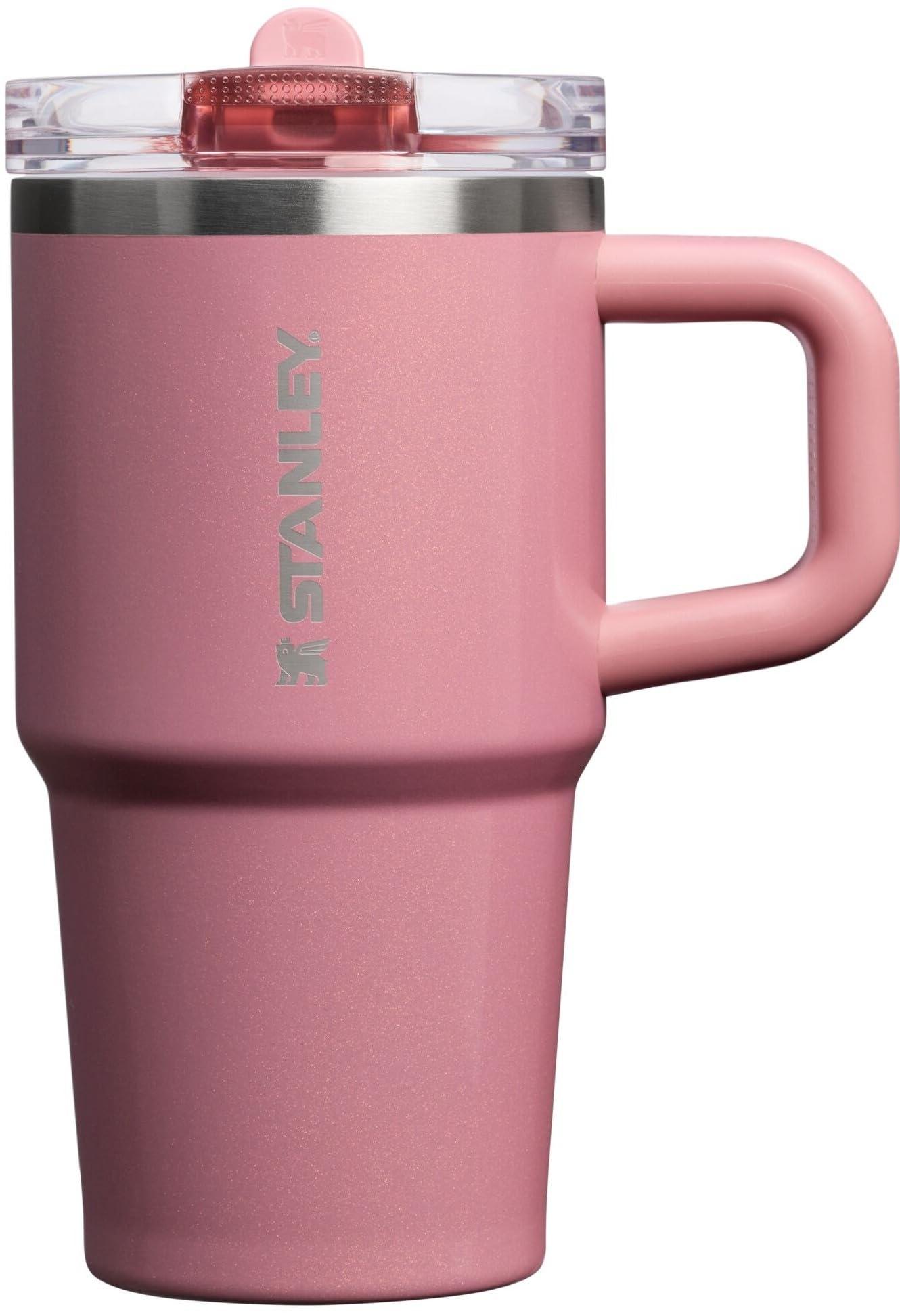 STANLEY Quencher vue avant montrant le design Port Shimmer et la poignée ergonomique pour transport facile