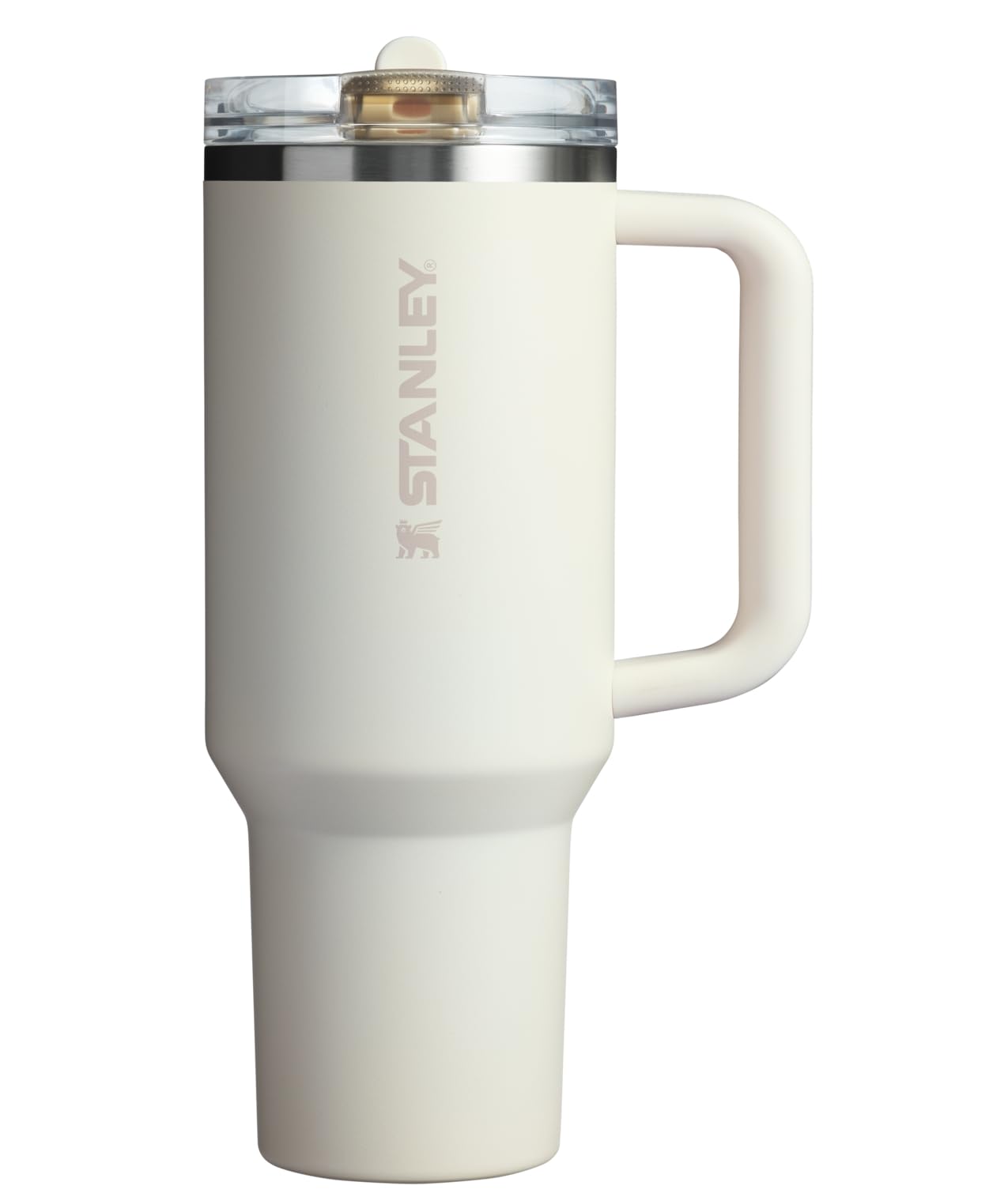 STANLEY vue avant du tumbler crème montrant design durable et capacité