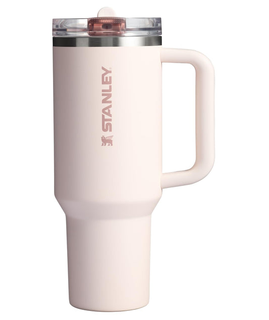 STANLEY Quencher ProTour vue avant 40 oz montrant silhouette et couleur Rose Quartz, durable