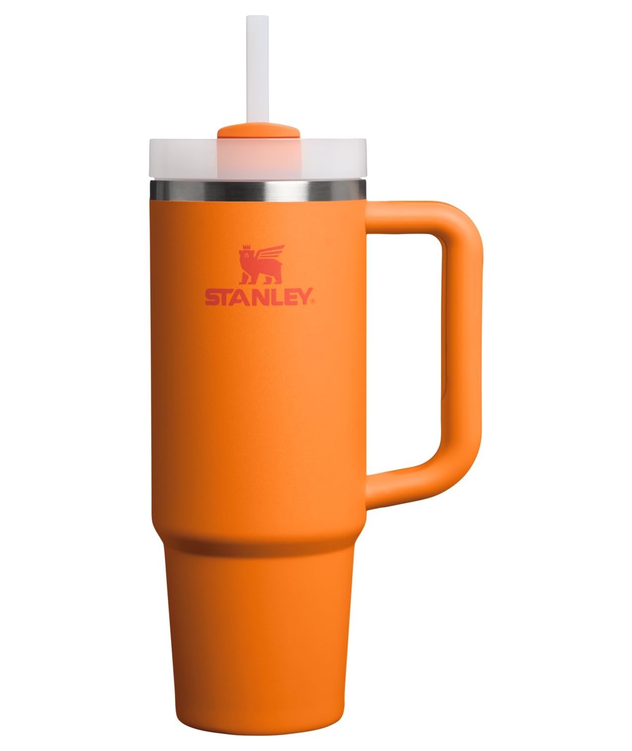 STANLEY tumbler face avant montrant couleur Goldenrod Coral et design durable